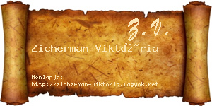 Zicherman Viktória névjegykártya